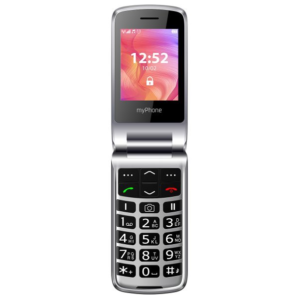Telefonas MyPhone Rumba 2Telefonas senjorui, telefonas senjorams, telefonas dideliu ekranu ir mygtukais, SOS mygtukas